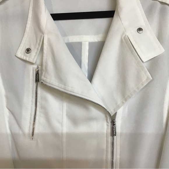 Calvin Klein sexy semi sheer off white jacket. Zippers and drawstring at waist. - Picture 5 of 8